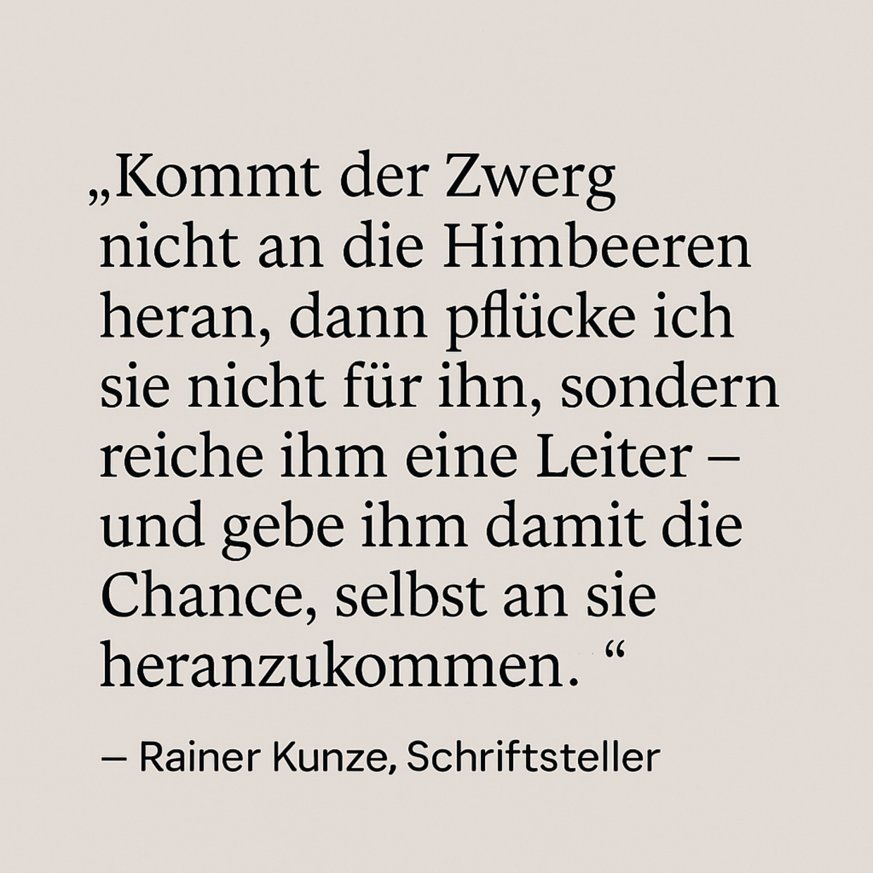 Es wird ein Zitat des Schriftstellers Rainer Kunze angezeigt.