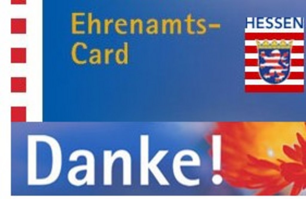 Ehrenamts-Card mit Hessen-Wappen und Schriftzug „Danke!“