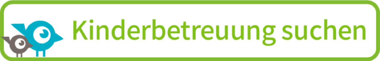 Auf der Darstellung ist das Logo der Plattform Little Bird und der Hinweis zur Suche einer Kinderbetreuung zu sehen.