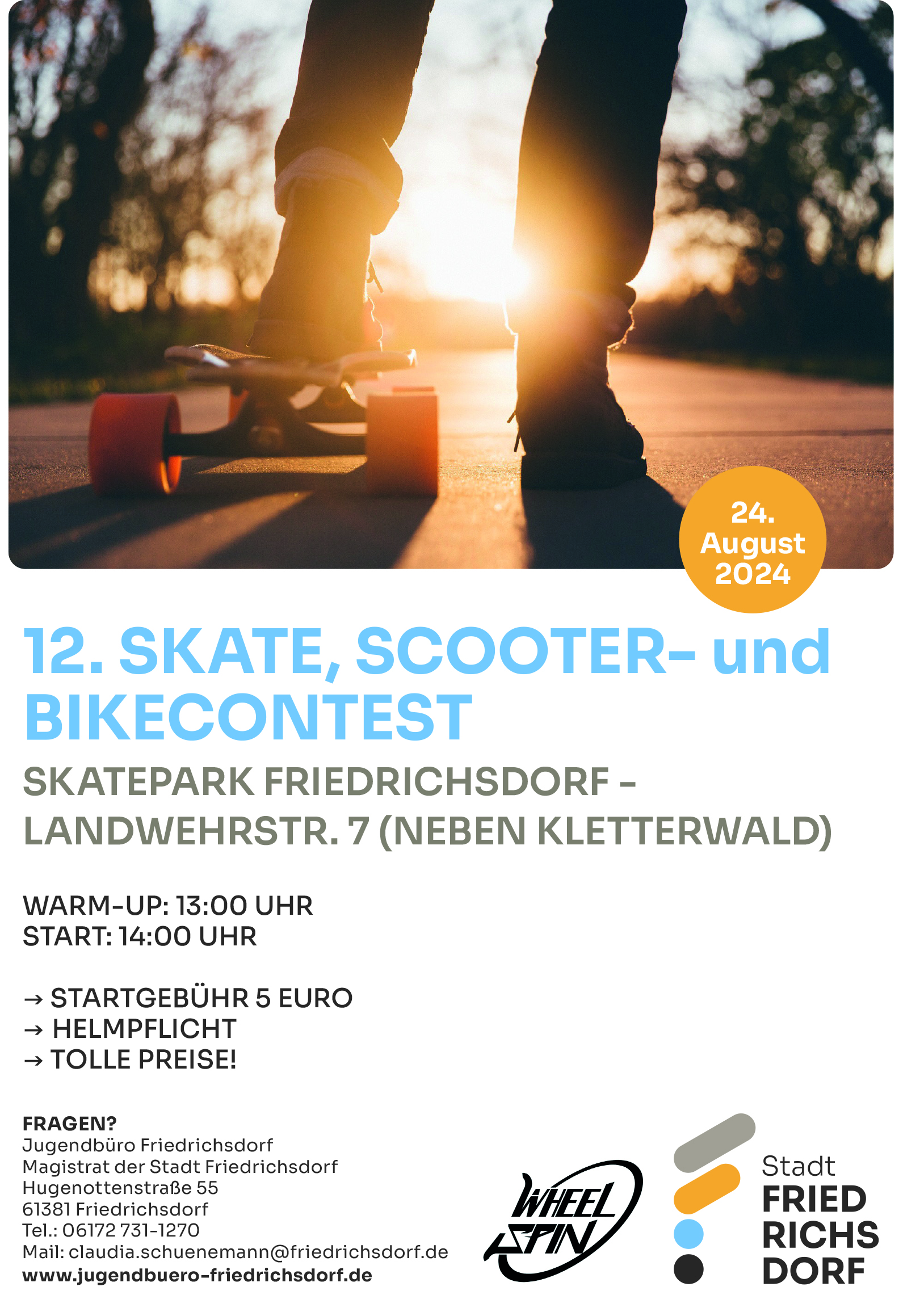 12. Skate, Scooter- und Bikecontest am 24. August 2024