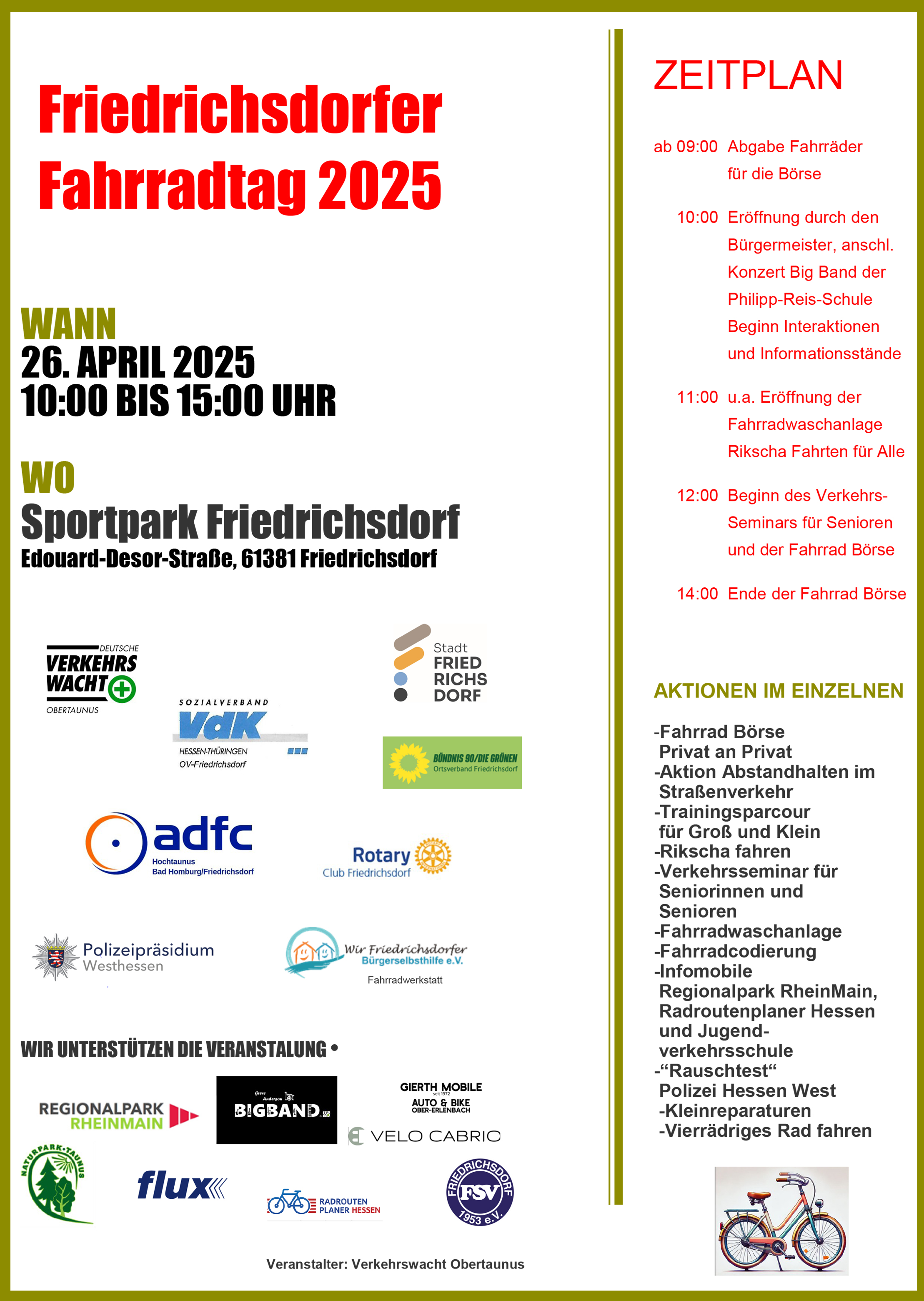 Friedrichsdorfer Fahrradtag am 26. April 2025 - Download Veranstaltungsflyer