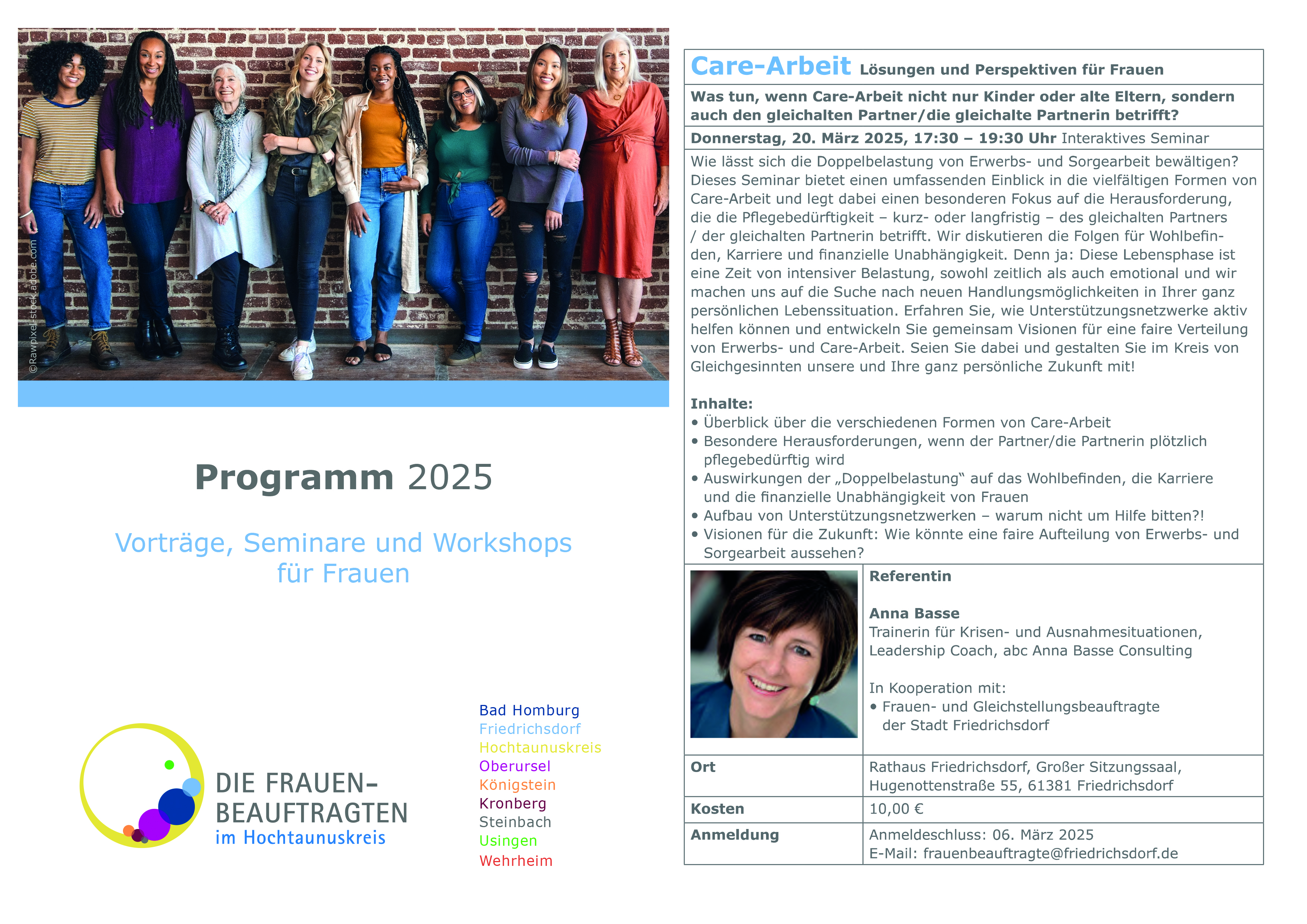 Seminar CARE-Arbeit am 20.03.2025 Veranstaltungsflyer