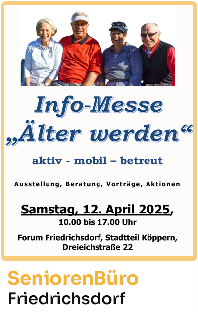 Info-Messe - Älter werden am 12.04.2025 - Veranstaltungsflyer