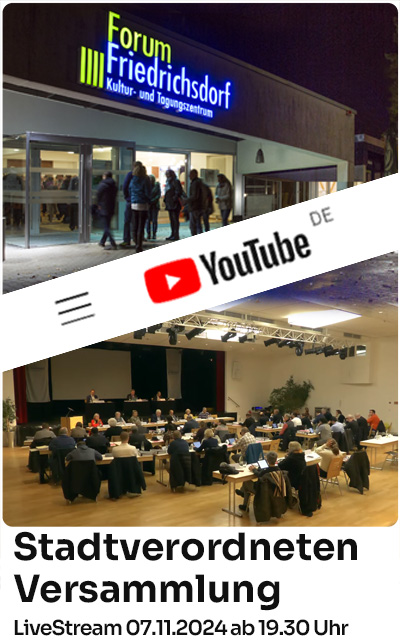 LIVE Stream Stadtverordnetenversammlung am 07.11.2024 ab 19.30 Uhr hier 