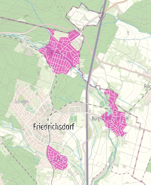 Ausbaugebiete Glasfaser in Friedrichsdorf 2024