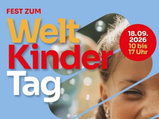 Pakat zum Fest zum Weltkindertag am 18.09.2026 von 10.00 Uhr bis 17.00 Uhr auf dem Gelände des Friedrichsdorfer Kleingartenvereins (Petterweiler Holzweg). Sie sehen neben den bunten Schriftzügen ein lachendes Kind im Scherenschnitt sowie das Logo der Stadt Friedrichsdorf. Im unteren Bereich des Bildes wird erwähnt, dass das Fest von Friedrichsdorfer Vereinen und Organisationen gestaltet wird und auf einige Aktivitäten wie Mitmachtheater, Natur erleben und vieles mehr hingewiesen.
