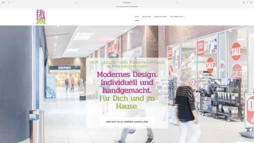 Screenshot der Website zu FriedaPOP